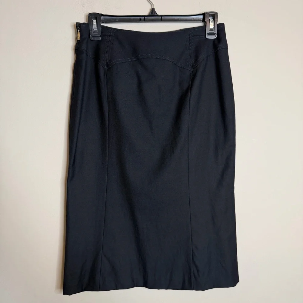 Gianni Versace Vintage Elegant Black Pencil Skirt Size 42 US 6